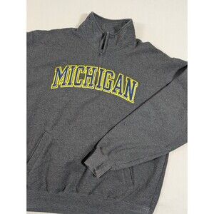 Champion Eco Fleece Michigan Wolverines Pullover Sweatshirt Gray Mens Size XL